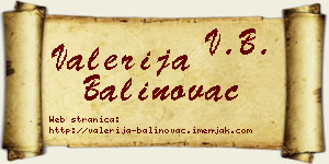 Valerija Balinovac vizit kartica